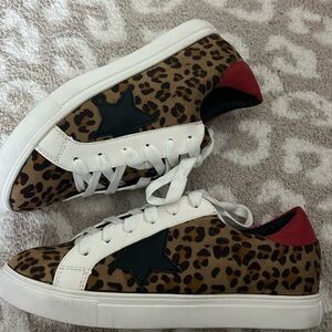 Leopard Red & Black Sneakers